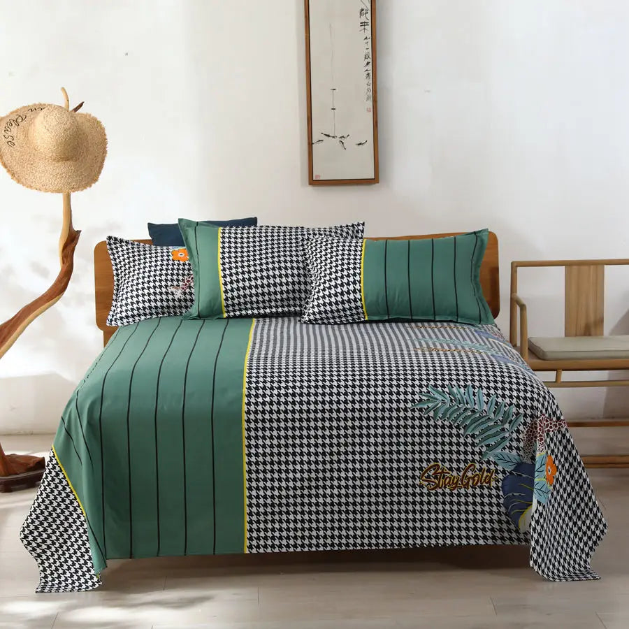 Modern Flat Bed Sheet – Home Textile Polyester Cotton Bedspread, Single to King (No Pillow Covers)