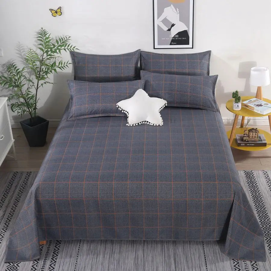 Modern Flat Bed Sheet – Home Textile Polyester Cotton Bedspread, Single to King (No Pillow Covers)