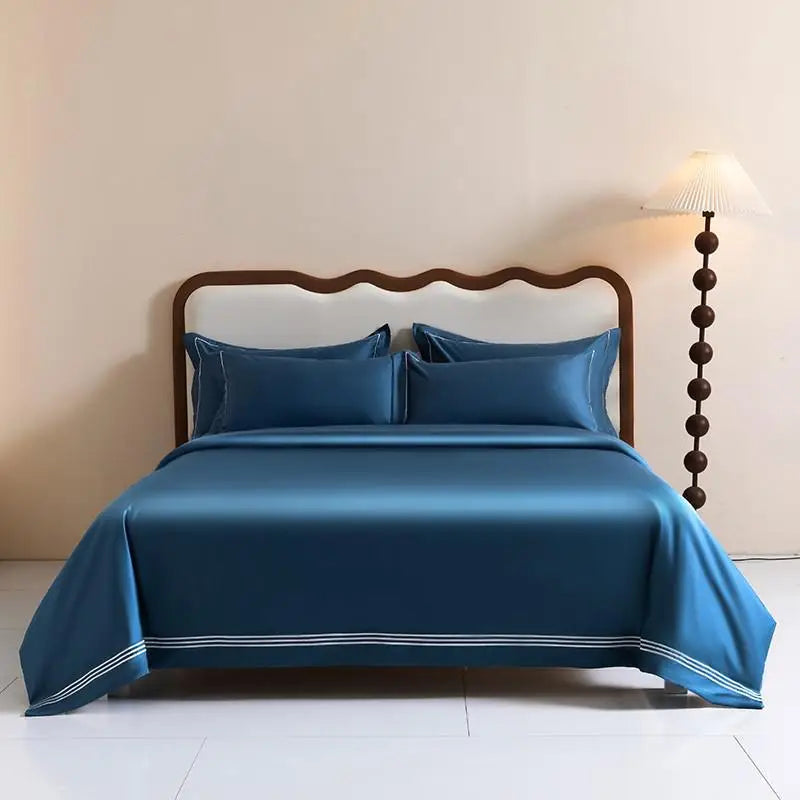 CasaLumora 1000TC Egyptian Cotton White Duvet Cover Set – Soft, Breathable Bedding with Silver Embroidery Border (1 Duvet Cover + 2 Pillow Shams)