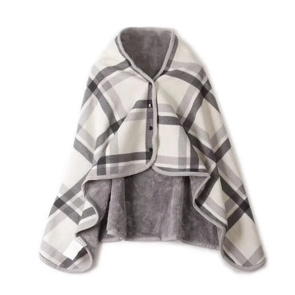 1pc Wearable Blankets Shawl Blanket Flannel Lazy Casual Office Blanket