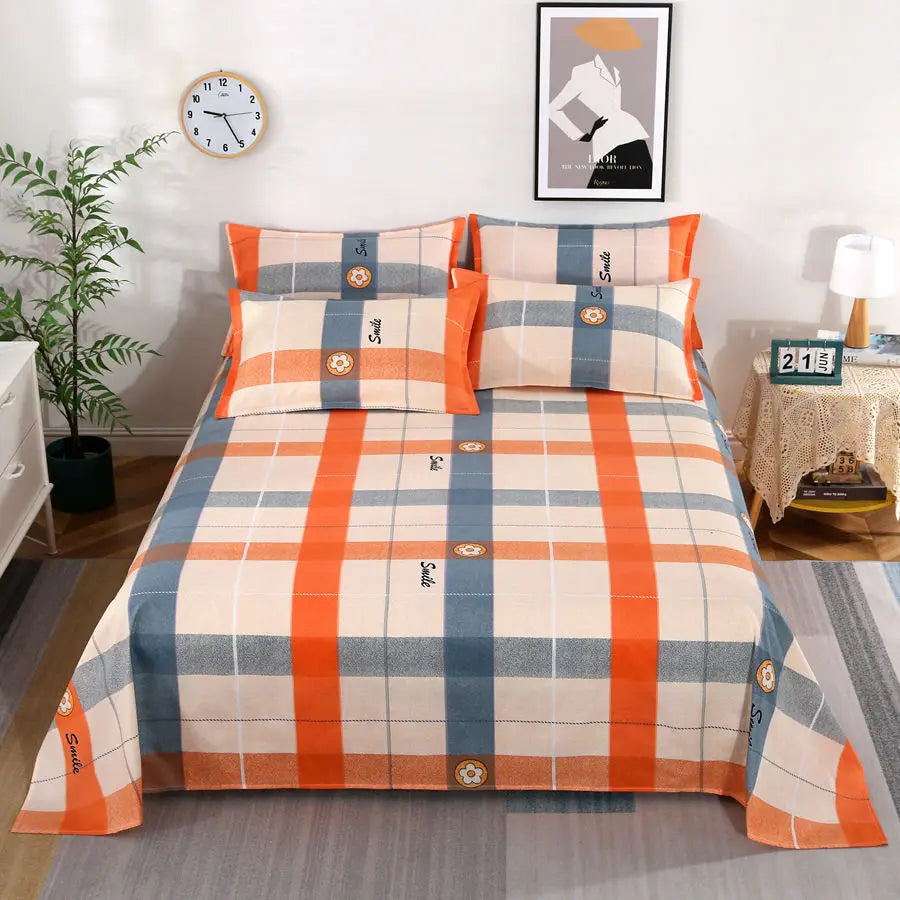 Modern Flat Bed Sheet – Home Textile Polyester Cotton Bedspread, Single to King (No Pillow Covers)