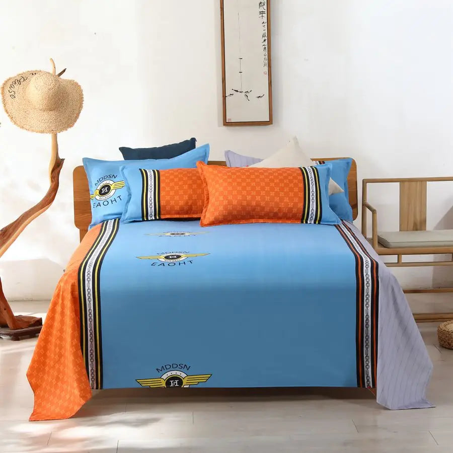 Modern Flat Bed Sheet – Home Textile Polyester Cotton Bedspread, Single to King (No Pillow Covers)