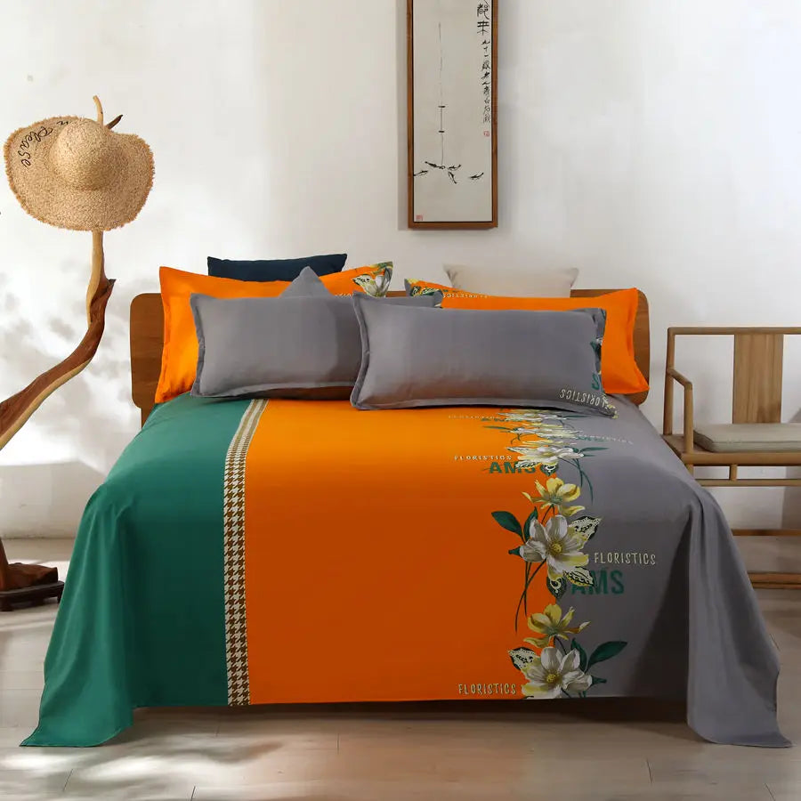 Modern Flat Bed Sheet – Home Textile Polyester Cotton Bedspread, Single to King (No Pillow Covers)