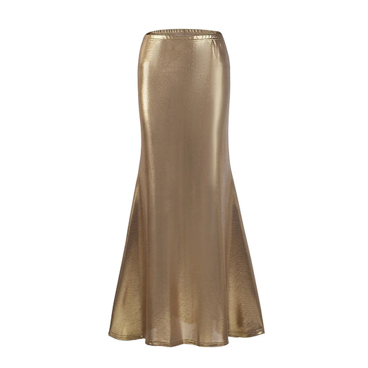 Special Supply for 2025 New Products AliExpress, Hot-selling Slim-fit Hip-wrapped Metal-colored Fishtail Skirt Cw82093