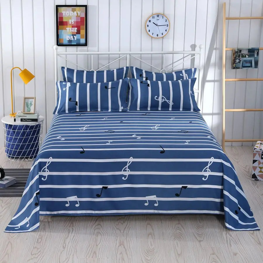 Modern Flat Bed Sheet – Home Textile Polyester Cotton Bedspread, Single to King (No Pillow Covers)