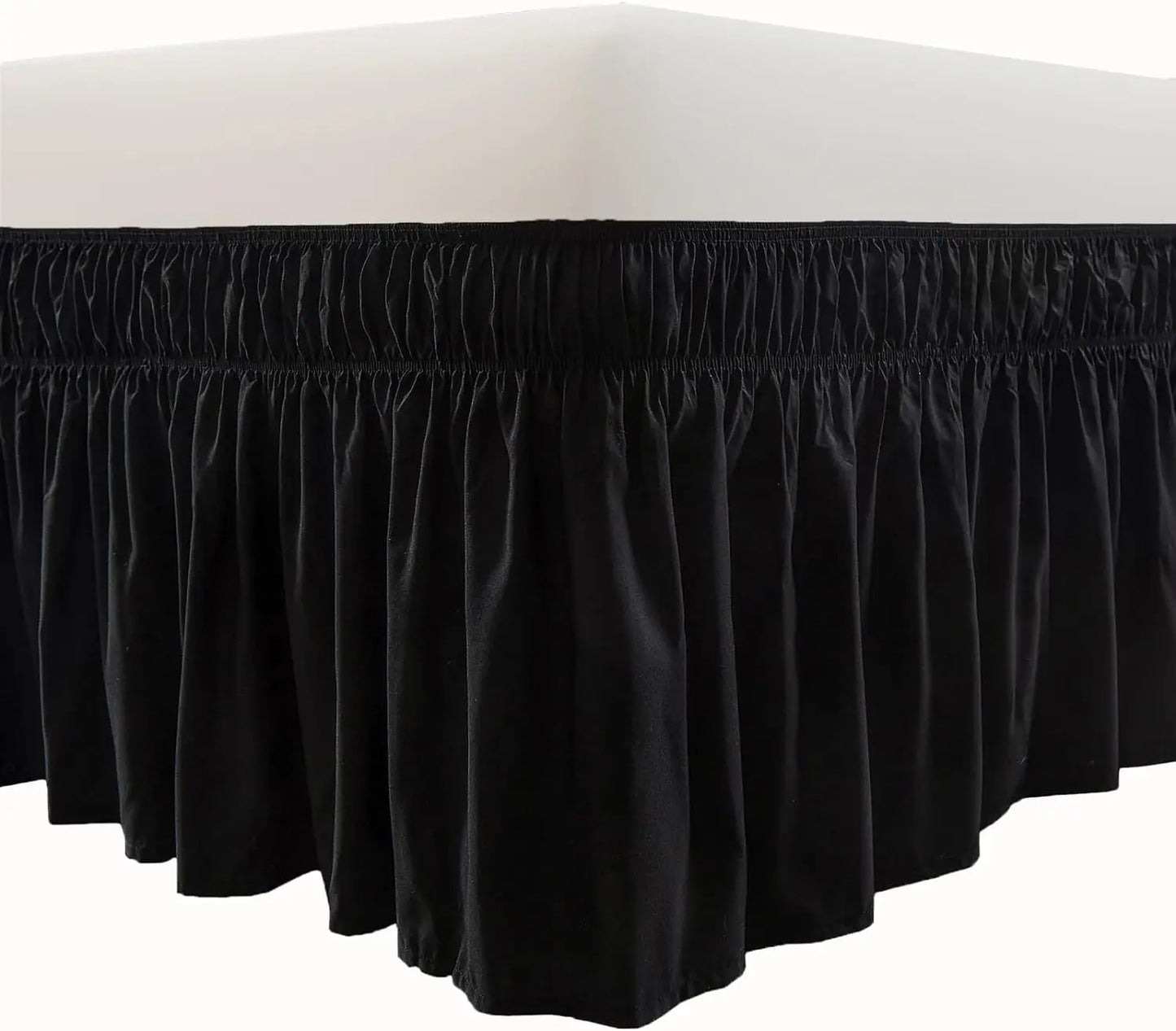 CasaLumora Easy-Care Ruffled Bed Skirt – Microfiber, Drop Length in White, Black, Grey, Wrinkle-Free for Dorm or Home