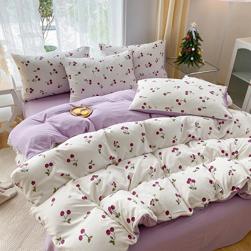 CasaLumora Floral 3-Piece Duvet Cover Set – Soft Bedding with 2 Pillowcases, Without Padding