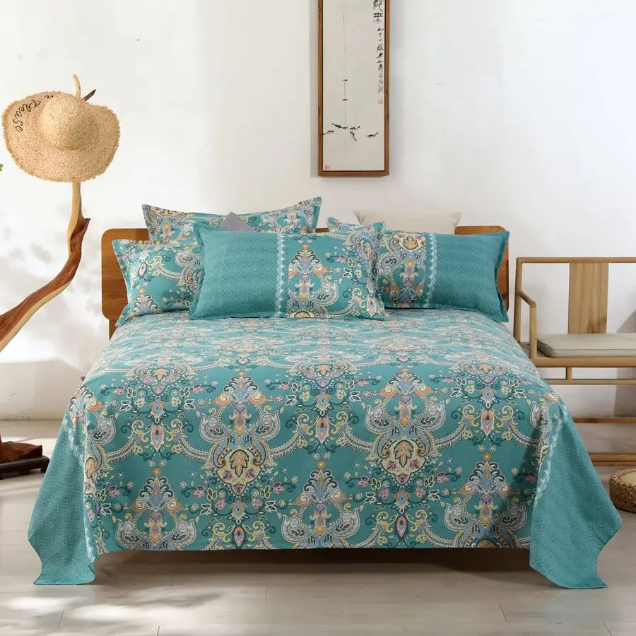 Modern Flat Bed Sheet – Home Textile Polyester Cotton Bedspread, Single to King (No Pillow Covers)