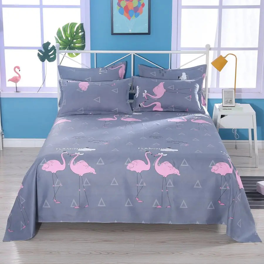 Modern Flat Bed Sheet – Home Textile Polyester Cotton Bedspread, Single to King (No Pillow Covers)