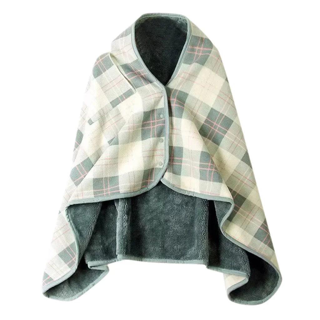 1pc Wearable Blankets Shawl Blanket Flannel Lazy Casual Office Blanket