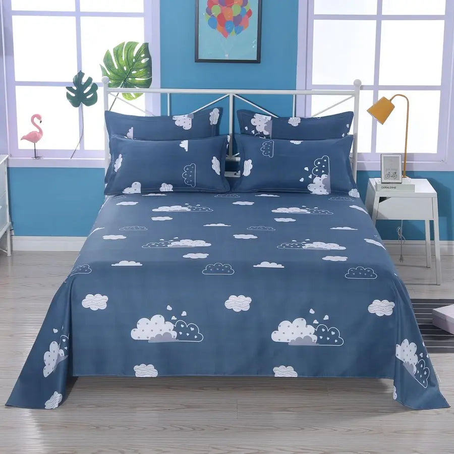 Modern Flat Bed Sheet – Home Textile Polyester Cotton Bedspread, Single to King (No Pillow Covers)