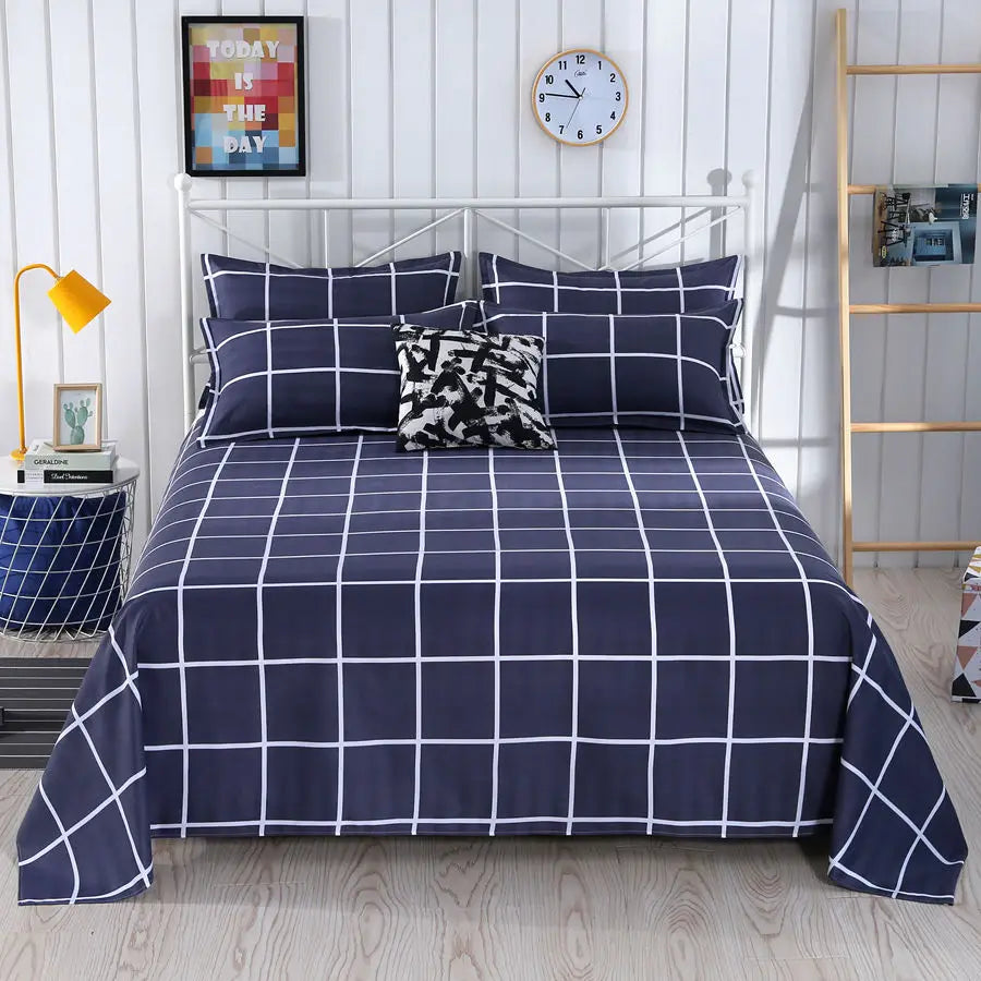 Modern Flat Bed Sheet – Home Textile Polyester Cotton Bedspread, Single to King (No Pillow Covers)