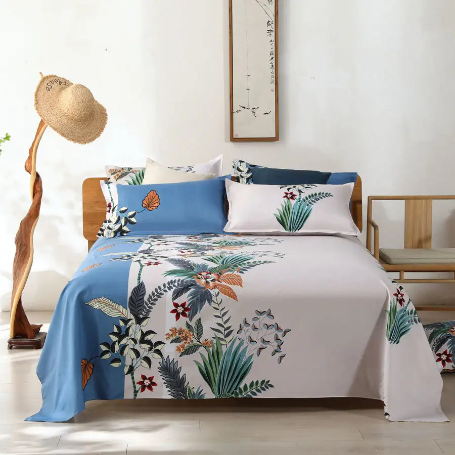 Modern Flat Bed Sheet – Home Textile Polyester Cotton Bedspread, Single to King (No Pillow Covers)
