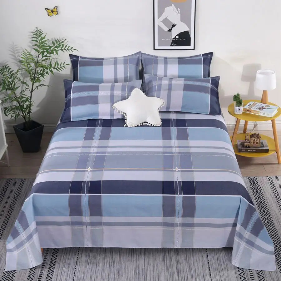 Modern Flat Bed Sheet – Home Textile Polyester Cotton Bedspread, Single to King (No Pillow Covers)