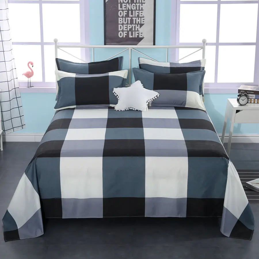 Modern Flat Bed Sheet – Home Textile Polyester Cotton Bedspread, Single to King (No Pillow Covers)