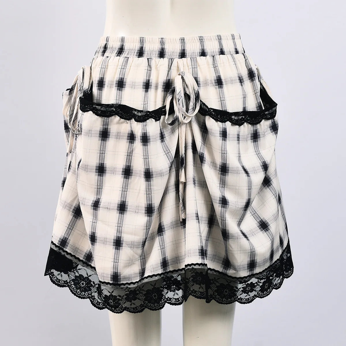 Cross-border Special Supply for 2025  New Products, Personalized Trend Contrasting Color Plaid,  Two-wear Skirt Women Cw84505