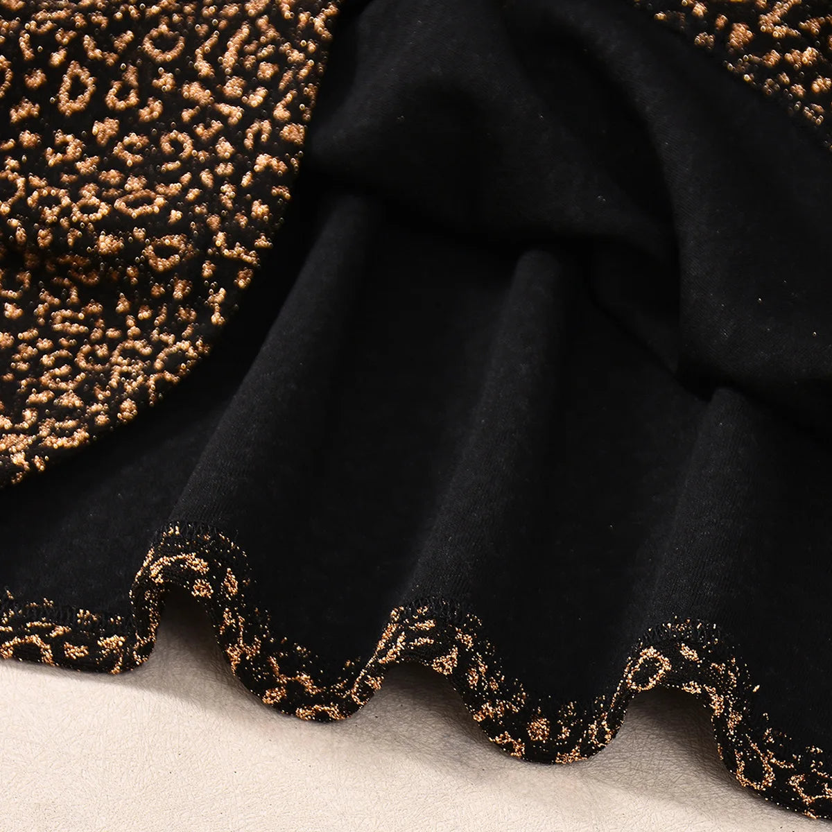Cross-border 2025 autumn new product slim bag elastic hip bronzing leopard print European  American fishtail skirt women cw22543