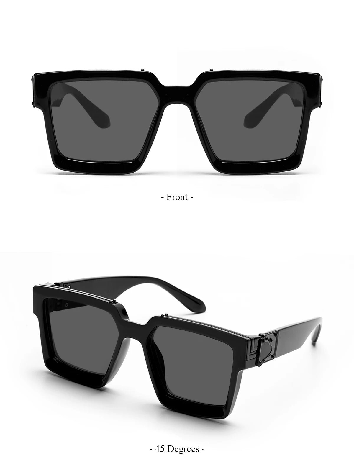 Ruiao Retro Black Millionaire Shades Luxury Sunglasses 2025 For Men Designer Famous Brand Square Sun Glasses Man Women Sunglass