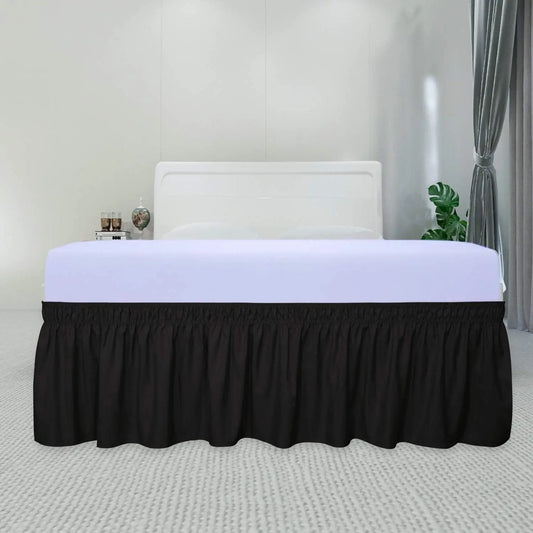 CasaLumora Easy-Care Ruffled Bed Skirt – Microfiber, Drop Length in White, Black, Grey, Wrinkle-Free for Dorm or Home