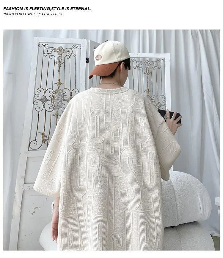 2025 3D Men's new Waffle TZ30 Summer Suit  Casual T-shirt + Shorts Suit Men's Tracksuit Solid color tracksuit loose suit