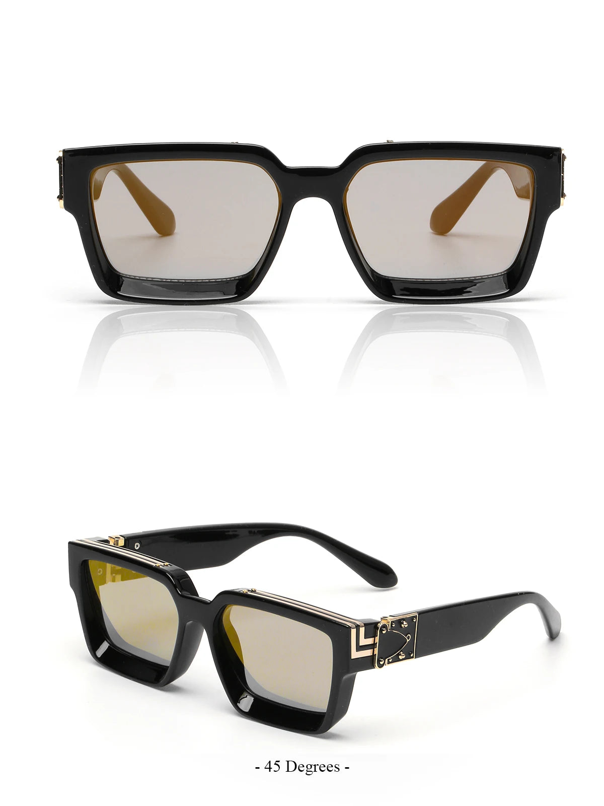 Ruiao Retro Black Millionaire Shades Luxury Sunglasses 2025 For Men Designer Famous Brand Square Sun Glasses Man Women Sunglass