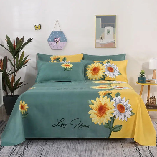 Modern Flat Bed Sheet – Home Textile Polyester Cotton Bedspread, Single to King (No Pillow Covers)