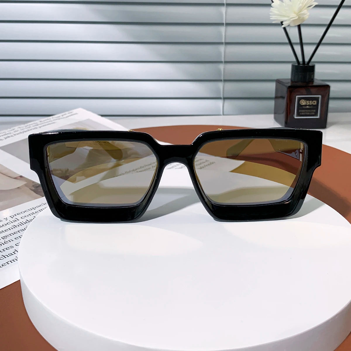 Ruiao Retro Black Millionaire Shades Luxury Sunglasses 2025 For Men Designer Famous Brand Square Sun Glasses Man Women Sunglass