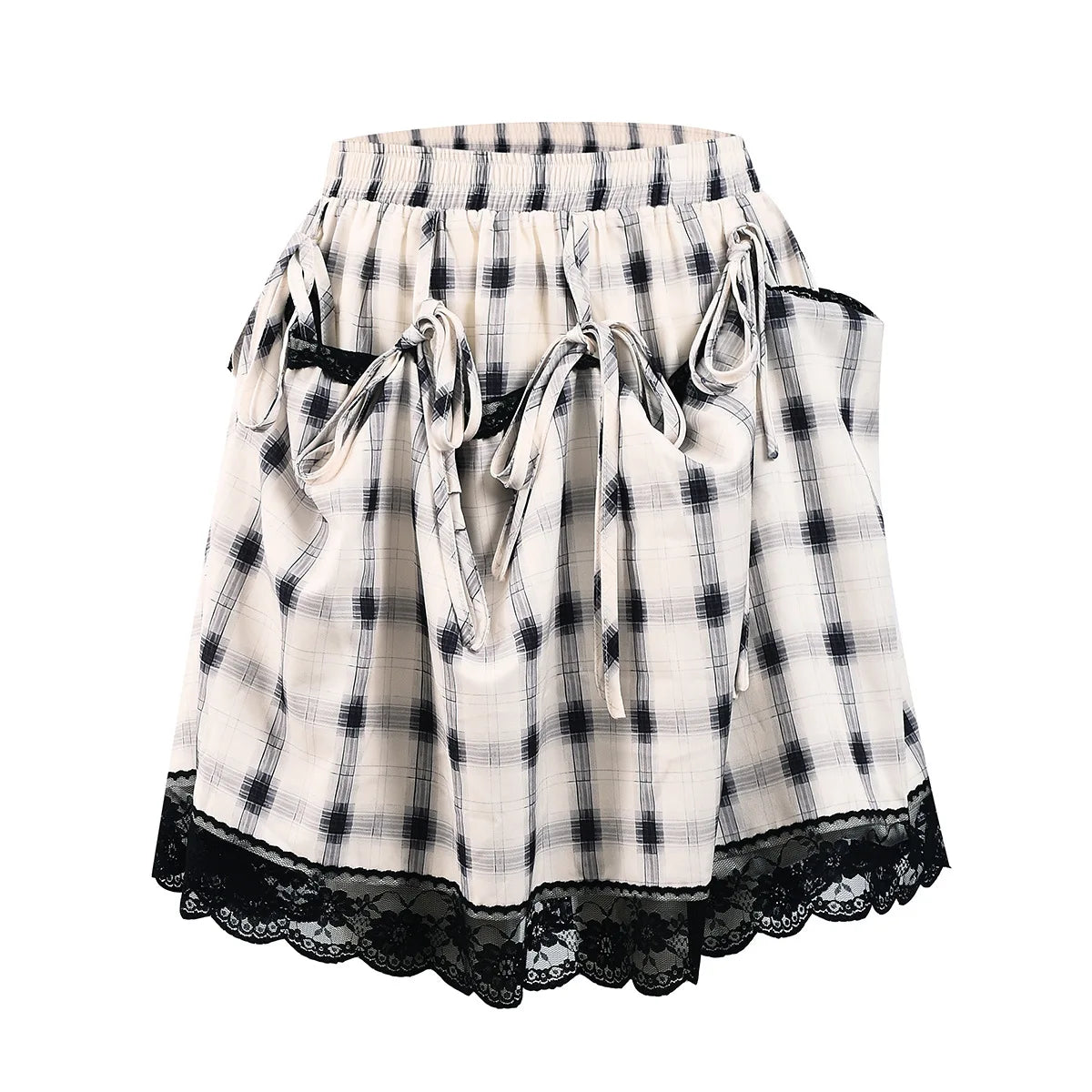 Cross-border Special Supply for 2025  New Products, Personalized Trend Contrasting Color Plaid,  Two-wear Skirt Women Cw84505