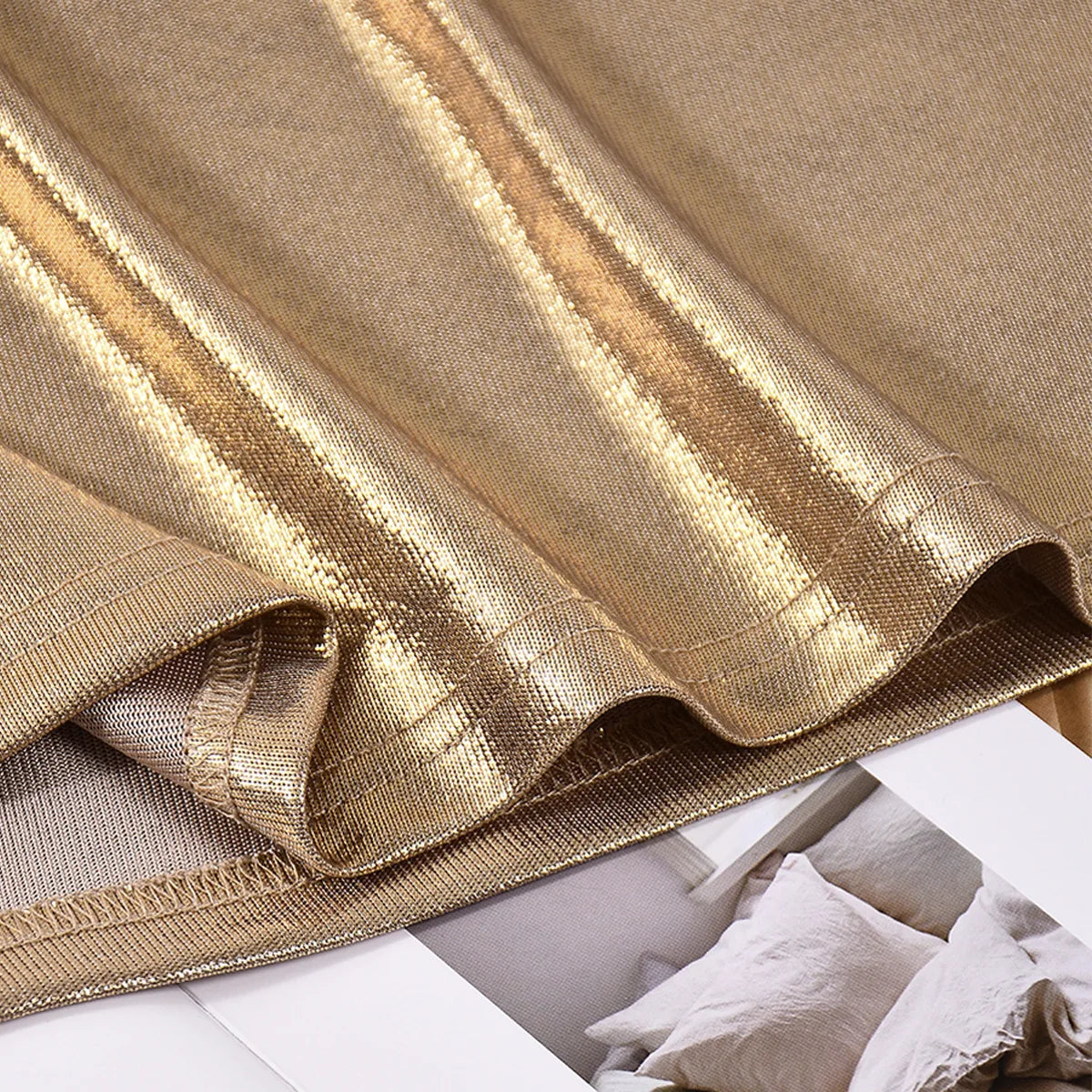 Special Supply for 2025  New Products AliExpress, Hot-selling Slim-fit Hip-wrapped Metal-colored   Fishtail Skirt Cw82093