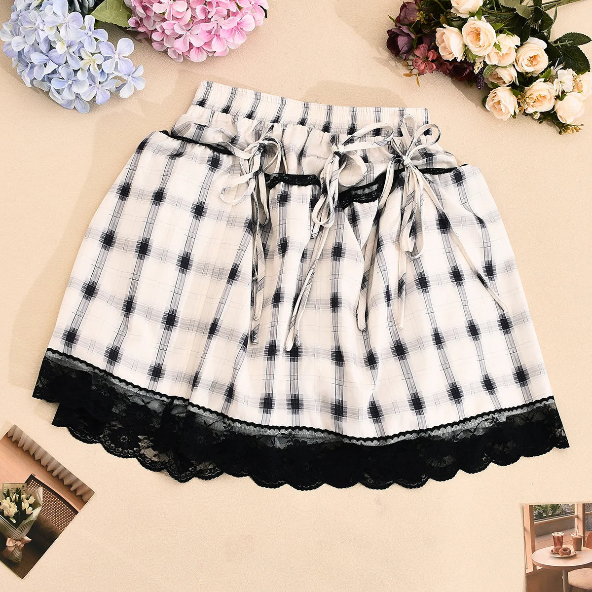 Cross-border Special Supply for 2025  New Products, Personalized Trend Contrasting Color Plaid,  Two-wear Skirt Women Cw84505