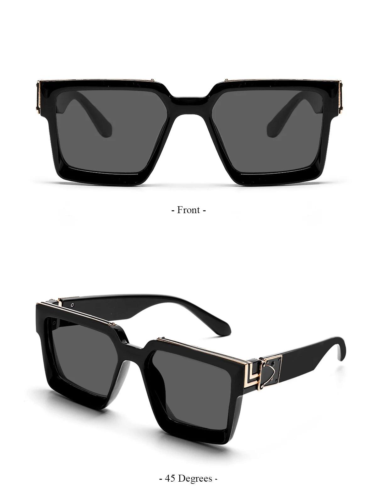 Ruiao Retro Black Millionaire Shades Luxury Sunglasses 2025 For Men Designer Famous Brand Square Sun Glasses Man Women Sunglass